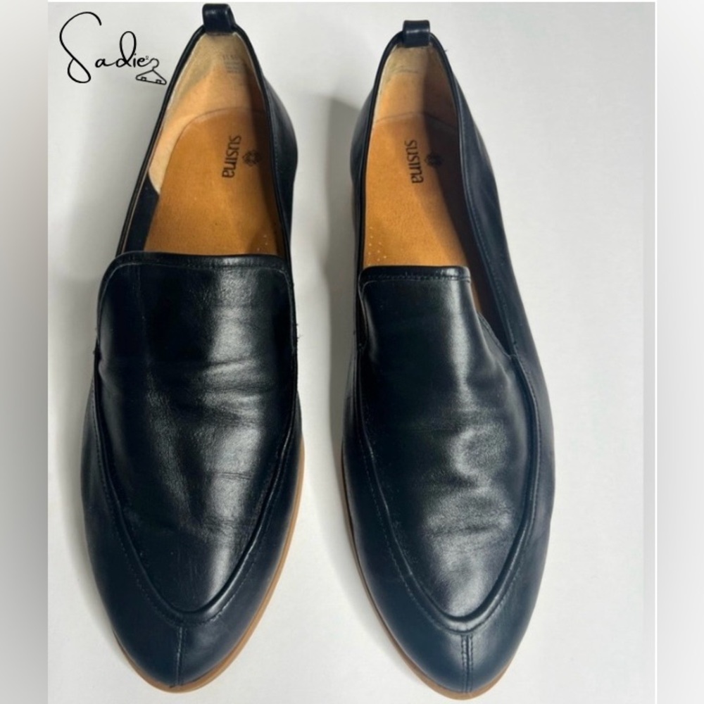 Susana Soft Leather Black Loafer Size 11